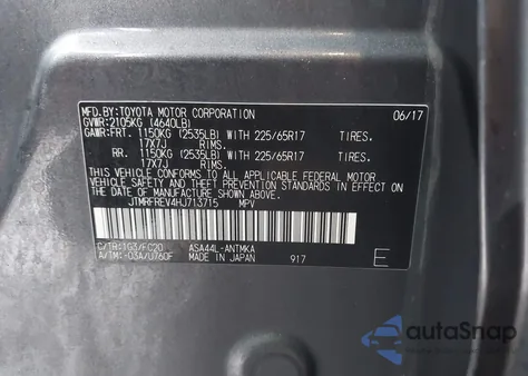 2017 Toyota Rav4 Xle from USA, damaged, VIN JTMRFREV4HJ713715